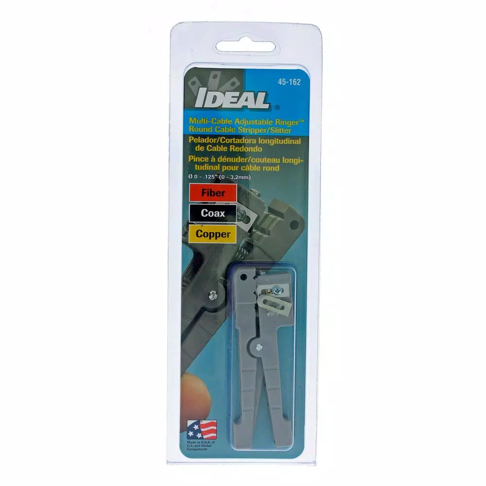 Ideal Adjustable Coax and Fiber Ringer Stripper Tool, Up to 1/8 in.