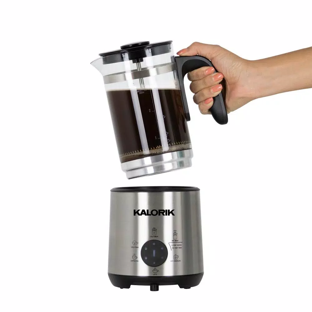 KALORIK Bartista 8-in-1 Electric French Press Coffee Maker, 24 oz. Stainless Steel