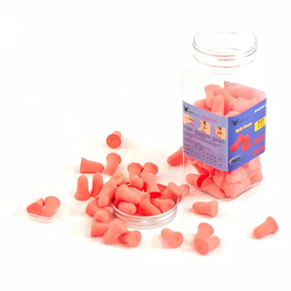 G & F Products Premium Foam Ear Plugs, 34dB NRR Sound Blocking Hearing Protection, 50 Pairs with Travel Case