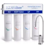 ISPRING 4-Stage 0.1 Micron Ultra-Filtration Under Sink Water Filtration System with Chrome Faucet thumbnail 1