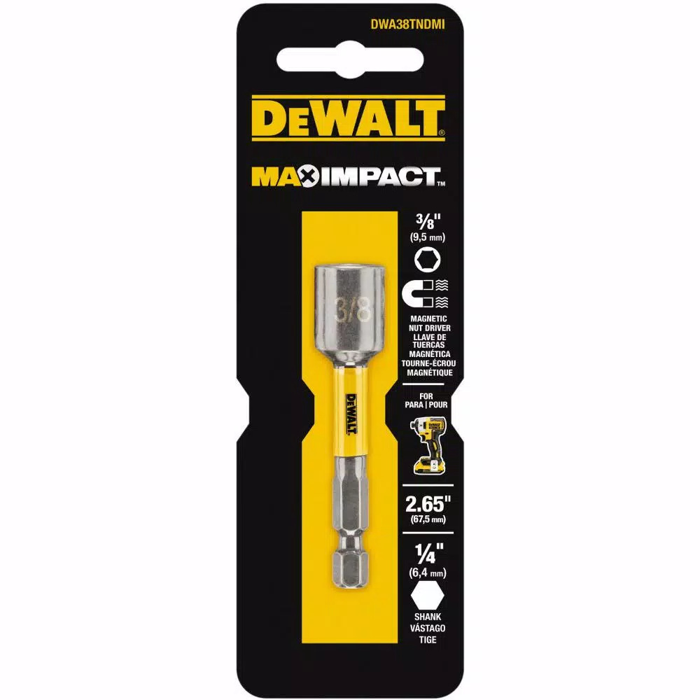 DEWALT MAX IMPACT 3/8 in. Nut Driver, Impact Rated Hex Shank Nut Setter