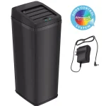 iTouchless 14 Gal. Stainless Steel Touchless Motion Sensing Trash Can with Space-Saving Sliding Lid - Black thumbnail 1
