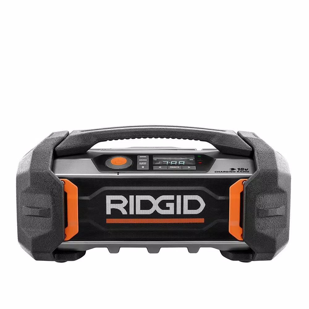 RIDGID 18V Lithium-Ion Cordless Bluetooth Charging Job Site Radio (Tool Only)