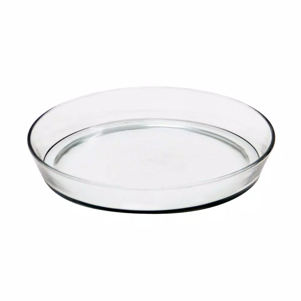 Achla Designs 10.5 in. Round Clear Glass Tray for Gardening and Serving