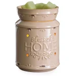 Candle Warmers Etc Bless This Home 8.8 in. Cream Ceramic Fragrance Warmer - French Country Style thumbnail 1