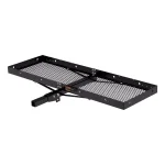CURT 60" x 20" Black Steel Tray Cargo Carrier with 2" Folding Shank, 500 lbs. Capacity thumbnail 1