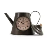 Zentique Dark Grey Distressed Iron Tea Kettle Shaped Analog Desk Clock thumbnail 3