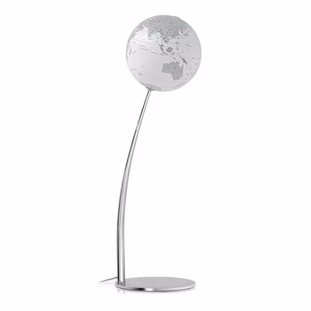 Waypoint Geographic 43 in. Stem Reflection Illuminated Floor Standing Globe with Chromed Steel Stand