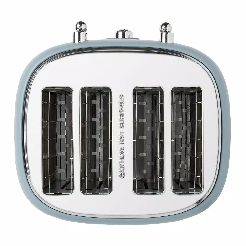 Haden Highclere 4-Slice Wide Slot Retro Toaster, Pool Blue