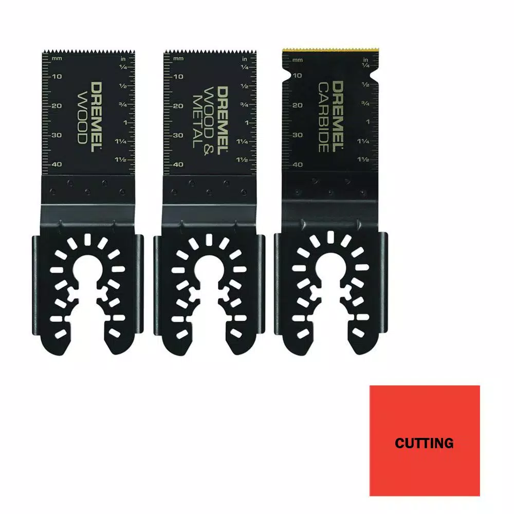 Dremel Multi-Max 1-1/4 in. Universal Oscillating Tool Flush Cut Blade Variety Pack, 3-Piece