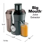 Hamilton Beach Big Mouth Centrifugal Juicer, 825W, 20 oz. Grey thumbnail 2