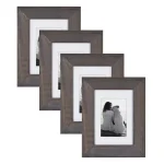DesignOvation Museum Collection Gray Wood Picture Frame Set, 5x7 in. with 3.5x5 in. Mat (Set of 4) thumbnail 1