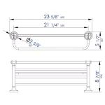 ALFI BRAND AB9583 23.63 in. Wall Mount Towel Rack with Shelf, Polished Chrome thumbnail 2