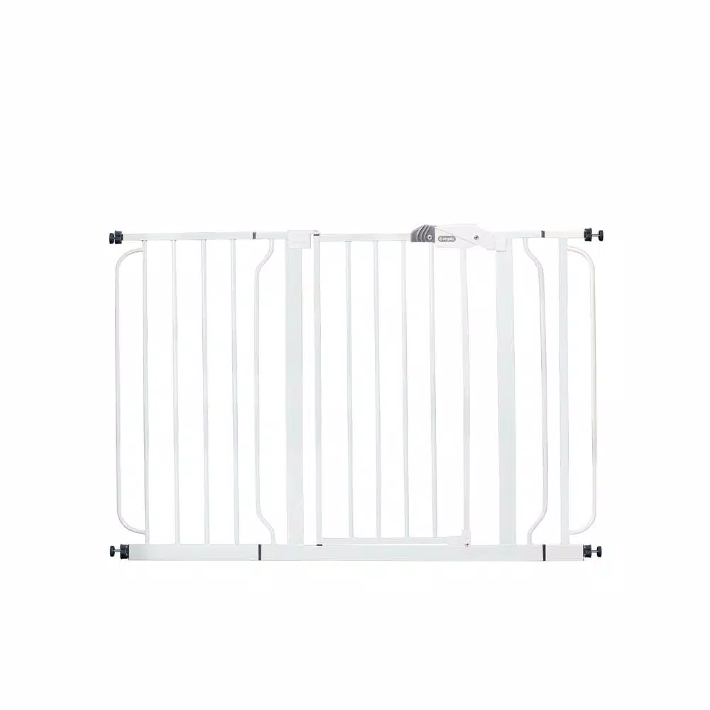 Regalo Easy Step Extra Wide Metal Walk Through Baby Gate, White