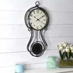 FirsTime & Co. Harwick Pendulum Wall Clock - Black Wrought Iron Farmhouse Decor thumbnail 4