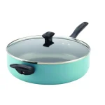 Farberware 6-Quart Nonstick Aluminum Saute Pan with Glass Lid, Aqua thumbnail 1