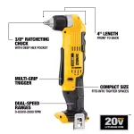 DEWALT 20V MAX Cordless 3/8 in. Right Angle Drill/Driver (Tool-Only) thumbnail 2