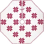 VHC Brands Emmie 60 in. Red Patchwork Christmas Tree Skirt - Hand-Quilted Cotton Farmhouse Decor thumbnail 1