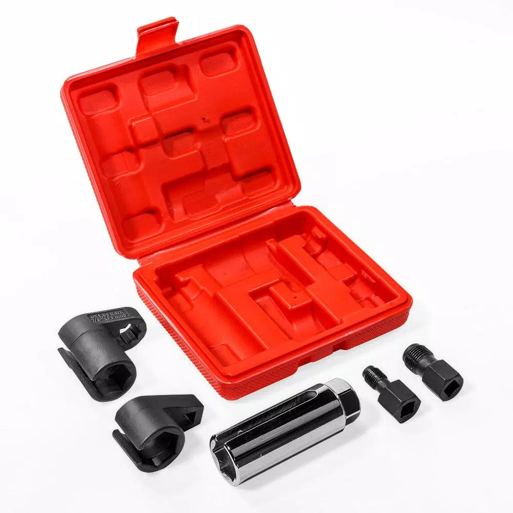 Stark O2 Oxygen Sensor Socket and Thread Chaser Set, 5-Piece Professional Automotive Tool Kit