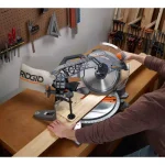 RIDGID 12 in. 15 Amp Dual Bevel Corded Miter Saw with LED and Universal Mobile Stand Kit thumbnail 10