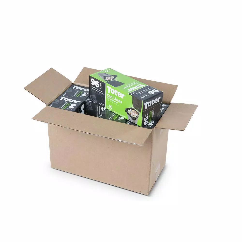 Toter 96 Gallon Trash Can Liners, 1.1 Mil Thick, 80 Count Case