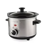 Courant 1.5 Qt. Brushed Stainless Steel Slow Cooker with Tempered Glass Lid thumbnail 2