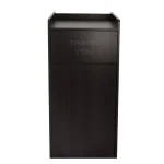 Alpine Industries 40 Gal. Black Wood Commercial Tray Top Waste Enclosure Trash Receptacle thumbnail 1