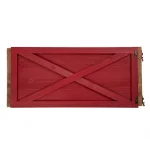 Glitzhome 26 in. Red Wooden Tree Collar - Handcrafted Rustic Tree Box thumbnail 6