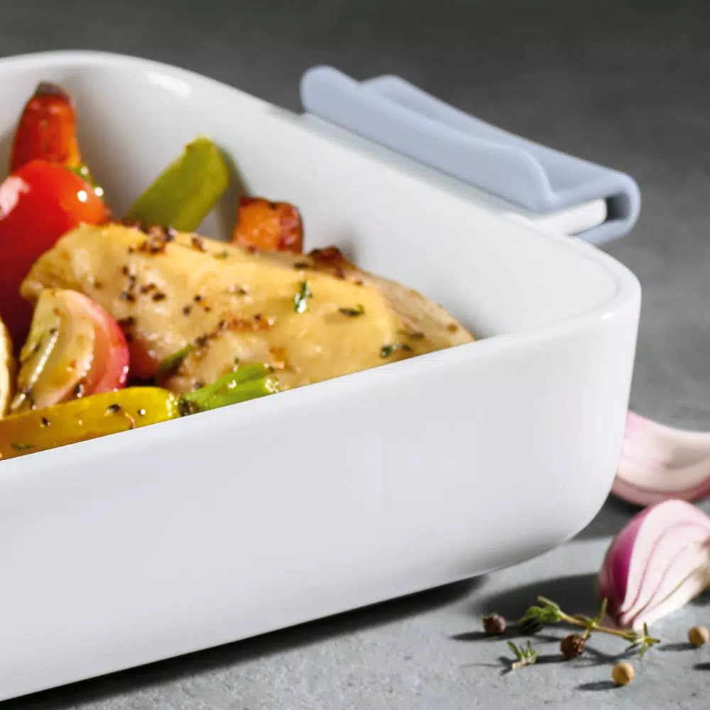Villeroy & Boch Clever Cooking 4-Piece Rectangular Casserole Set with Silicone Lid and Handles