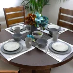 Elama Tahitian Grand 16-Piece Blue Stoneware Dinnerware Set, Service for 4 thumbnail 4
