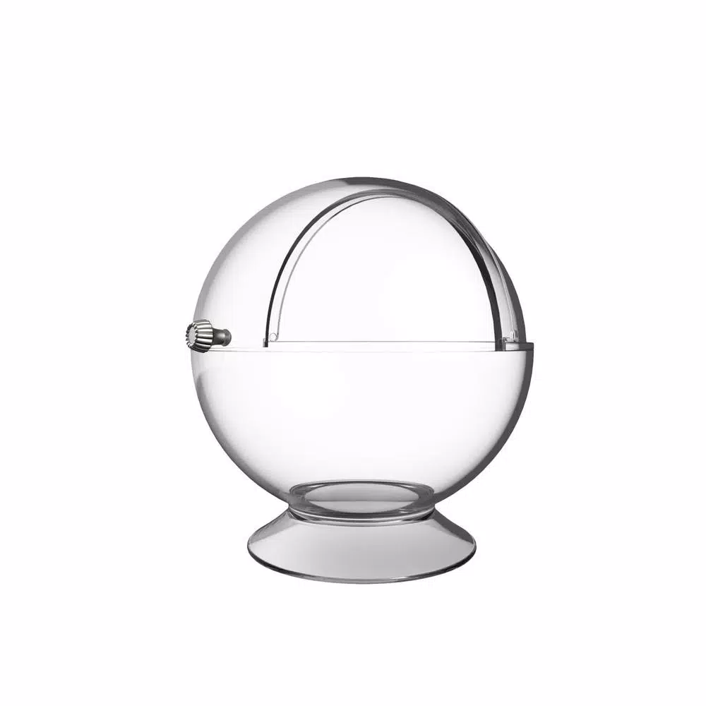 Chef Buddy Clear Plastic Candy Serving Bowl with Sliding Lid, 16 oz