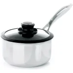 Black Cube 2.5 qt. Hybrid Stainless Steel Nonstick Sauce Pan with Glass Lid thumbnail 1