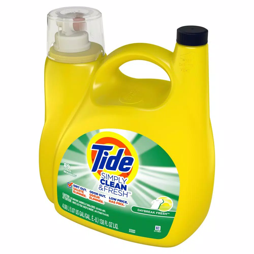 Tide Simply Clean and Fresh Liquid Laundry Detergent, Daybreak Fresh, 138 oz (89 Loads)