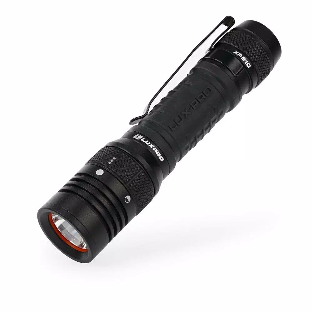LUXPRO Pro Series 1000 Lumens LED Tactical Rechargeable Flashlight with TackGrip