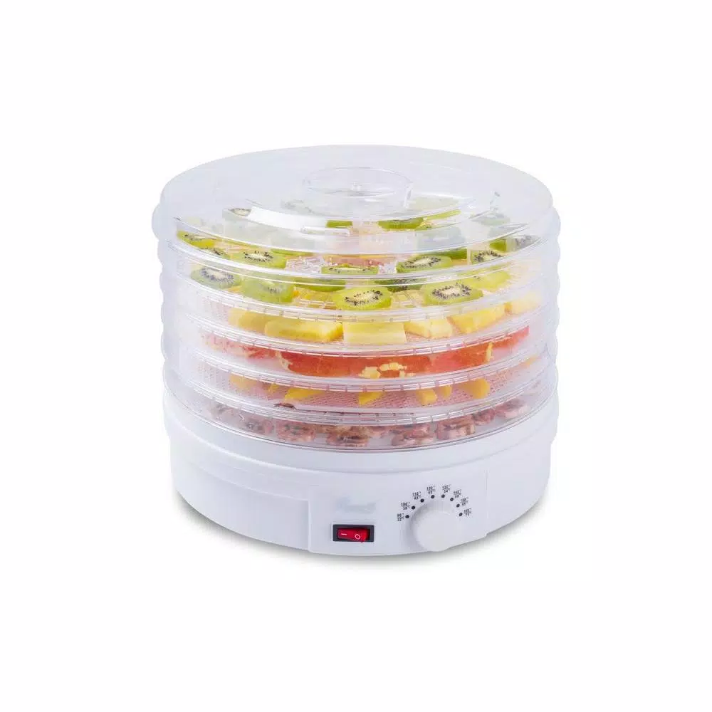 Rosewill 5-Tray White Food Dehydrator with Adjustable Thermostat, 250W