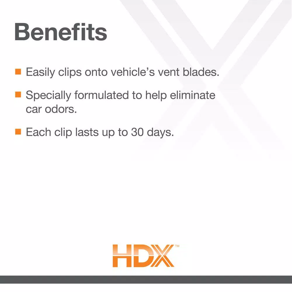 HDX Auto Vent Clip Air Fresheners, Cool Linen Scent, 2-Pack