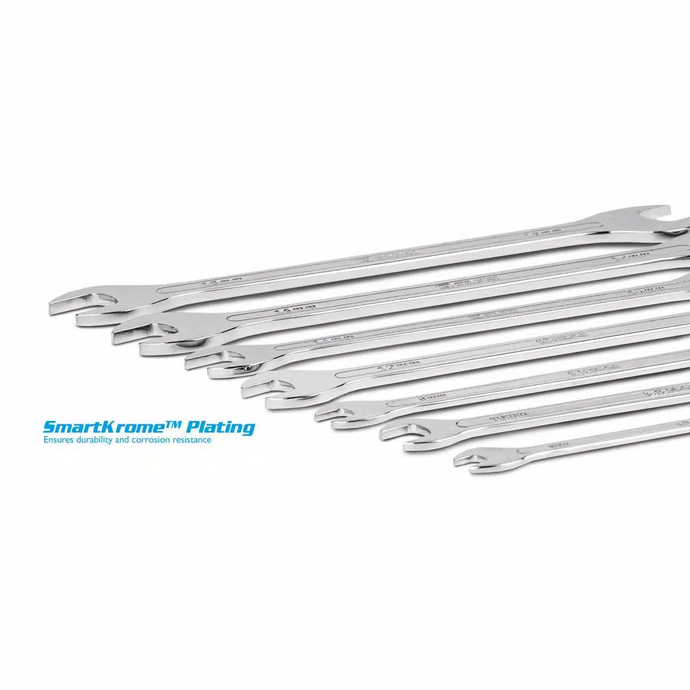 Capri Tools Metric Super-Thin Open End Wrench Set, 7-Piece, Chrome Vanadium Steel