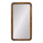 Kate and Laurel Pao Classic Walnut Brown Solid Wood Rectangle Accent Mirror, 16.73 x 31.5 in thumbnail 1