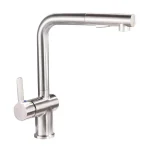 Vanity Art Brushed Nickel Single-Handle Pull Out Kitchen Faucet with 360 Degree Swivel Spout thumbnail 1