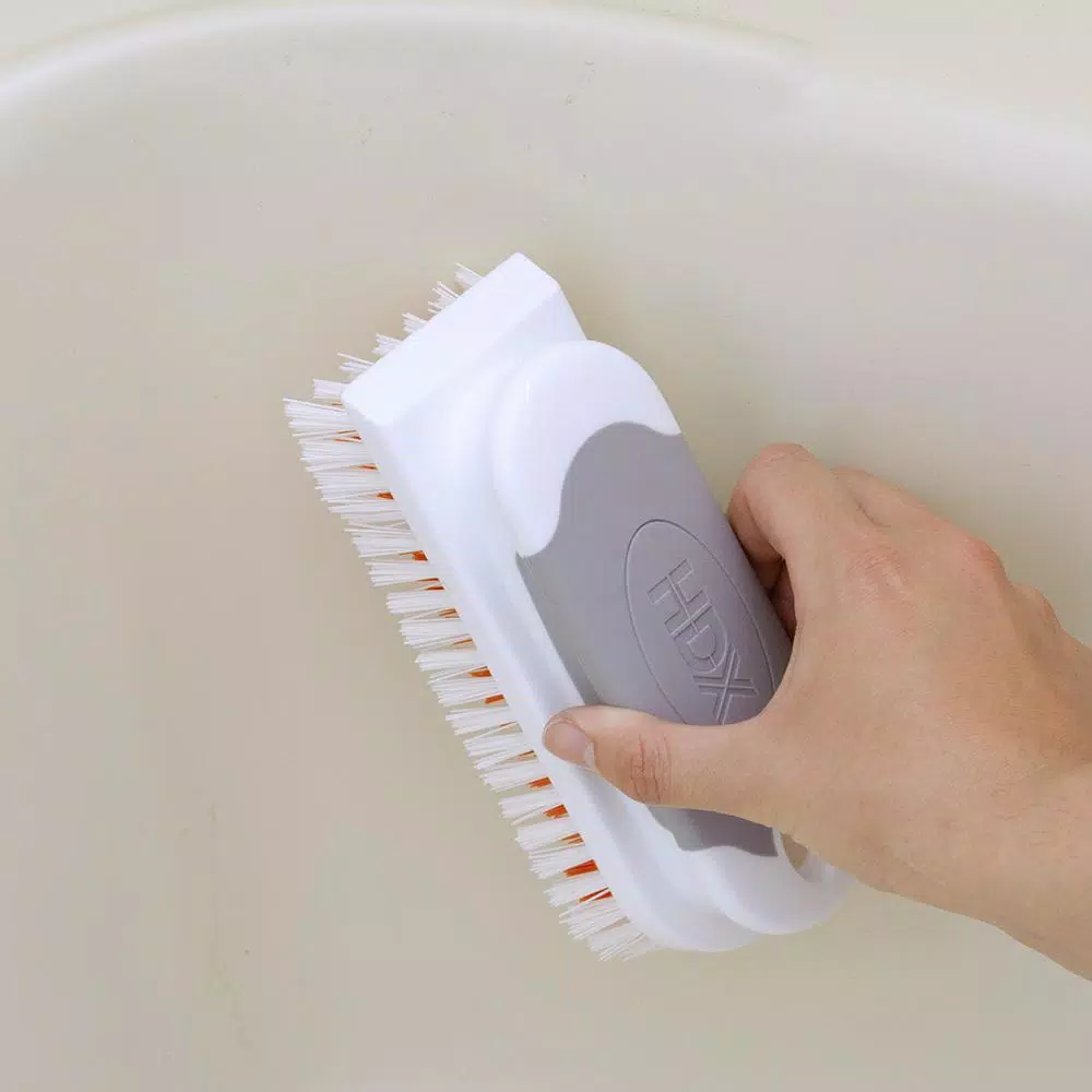 HDX Jumbo Kitchen and Bath Scrub Brush with No-Slip Grip, Hard Bristles