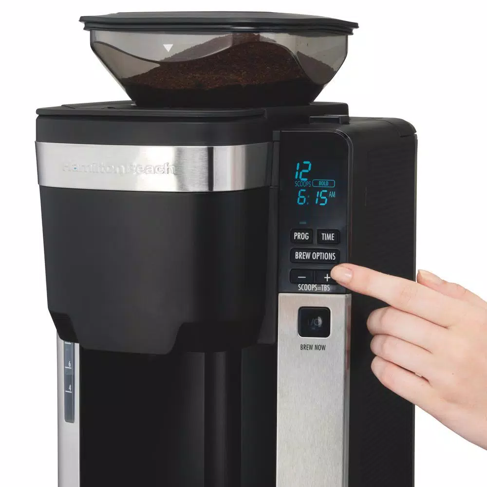 Hamilton Beach 12-Cup Auto Grounds Dispensing Drip Coffee Maker, Black