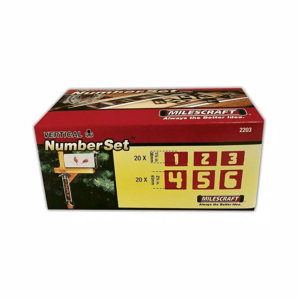 Milescraft 40-Piece Vertical Number Template Set (1.5 in. and 2.5 in.) for SignCrafter 1206 and SignPro 1212
