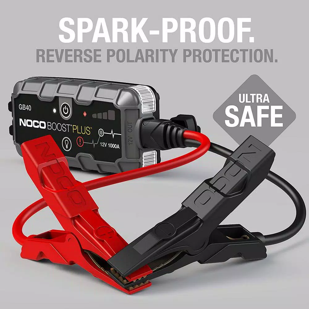NOCO GB40 1000 Amp 12V UltraSafe Lithium Jump Starter for Up to 6L Gas and 3L Diesel Engines