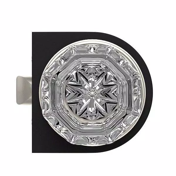 Unbranded Nostalgic Warehouse Waldorf Crystal Privacy Door Knob, Satin Nickel, 2-3/8 in. Backset
