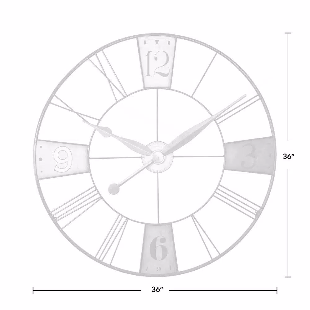 FirsTime 36 in. Multi-Color Vibrant Plaques Oversized Wall Clock