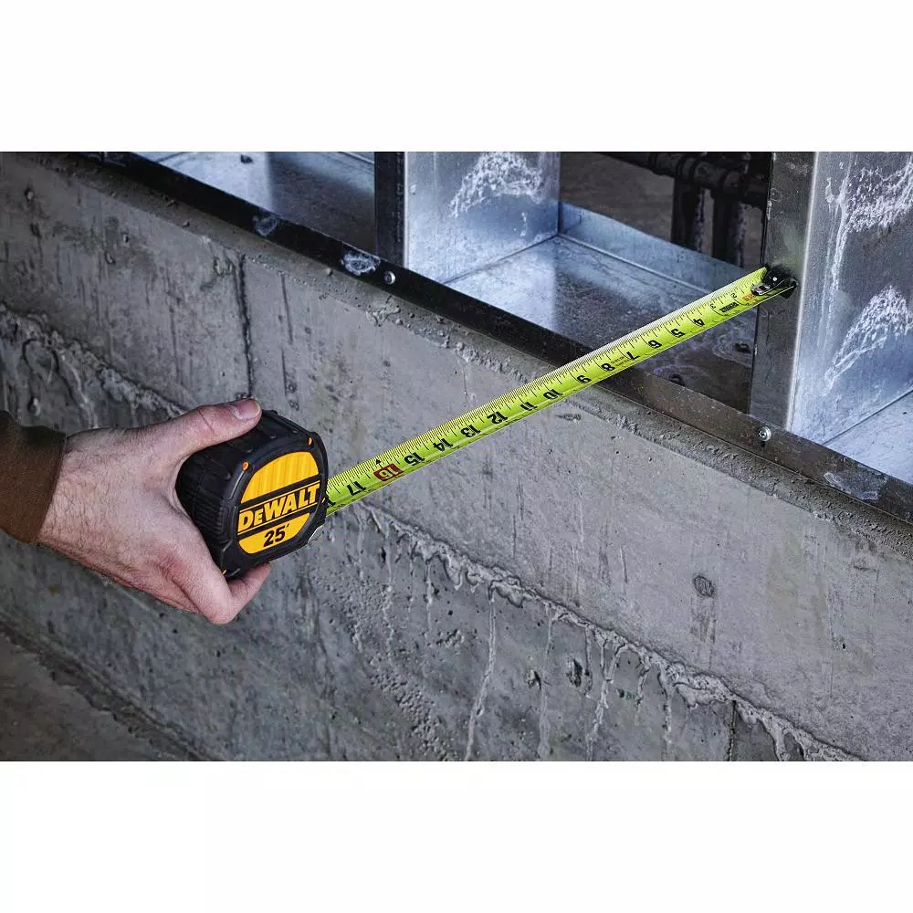 DEWALT 25 ft. x 1-1/4 in. Heavy-Duty Construction Tape Measure with Reinforced ABS Housing