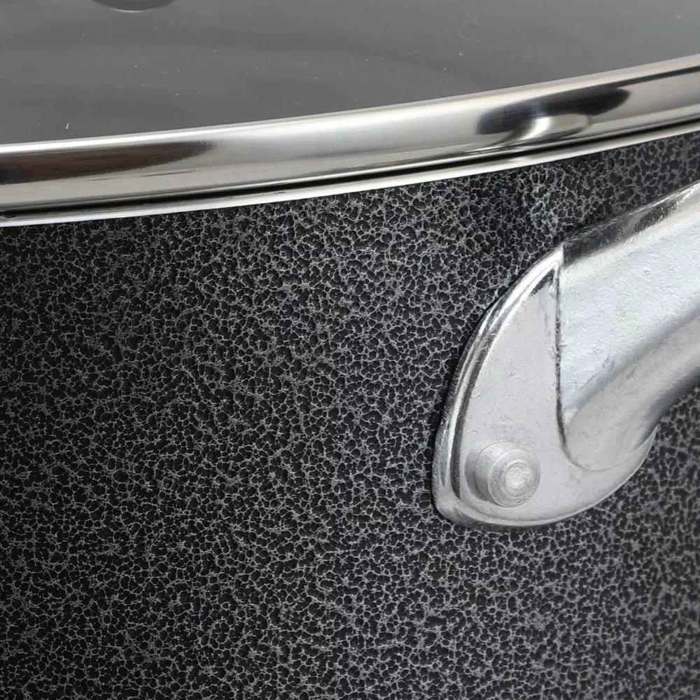 Oster Clairborne 6 Qt. Round Aluminum Nonstick Dutch Oven with Glass Lid, Charcoal Gray
