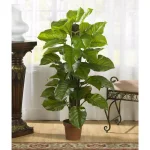 Nearly Natural Real Touch 52 in. Large Leaf Philodendron Silk Plant, Green Faux Tree thumbnail 2