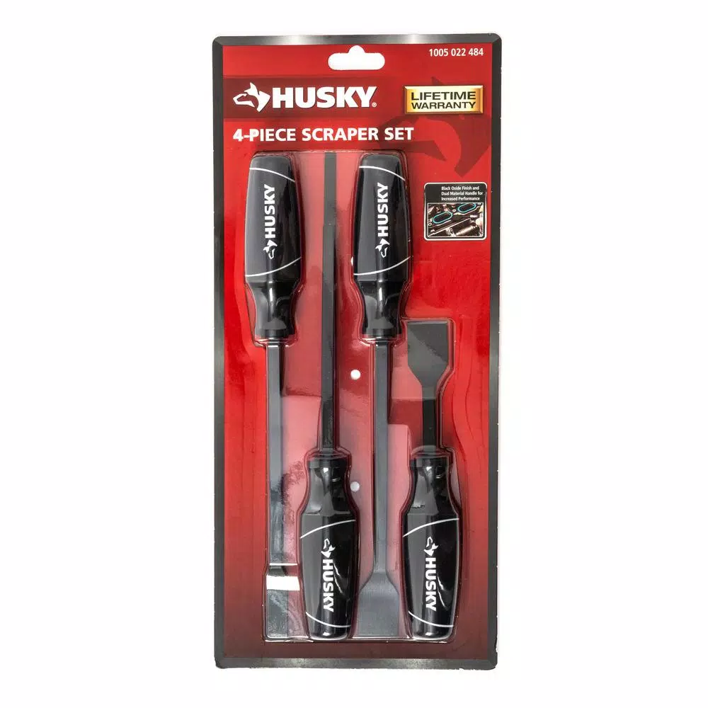 Husky 4-Piece Scraper Set with Ergonomic Cushion Grip
