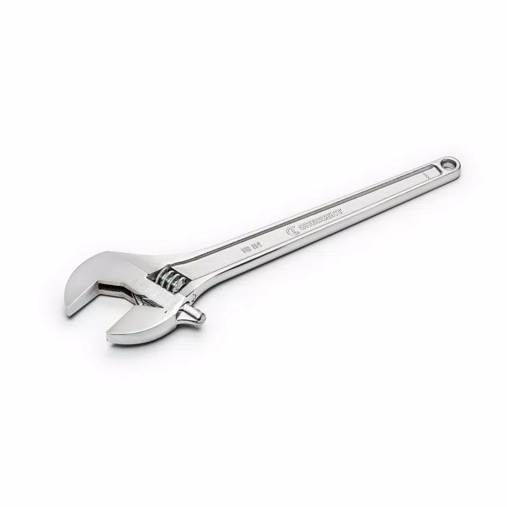 Crescent 18 in. Adjustable Wrench with Hex Jaw Design and Chrome Finish